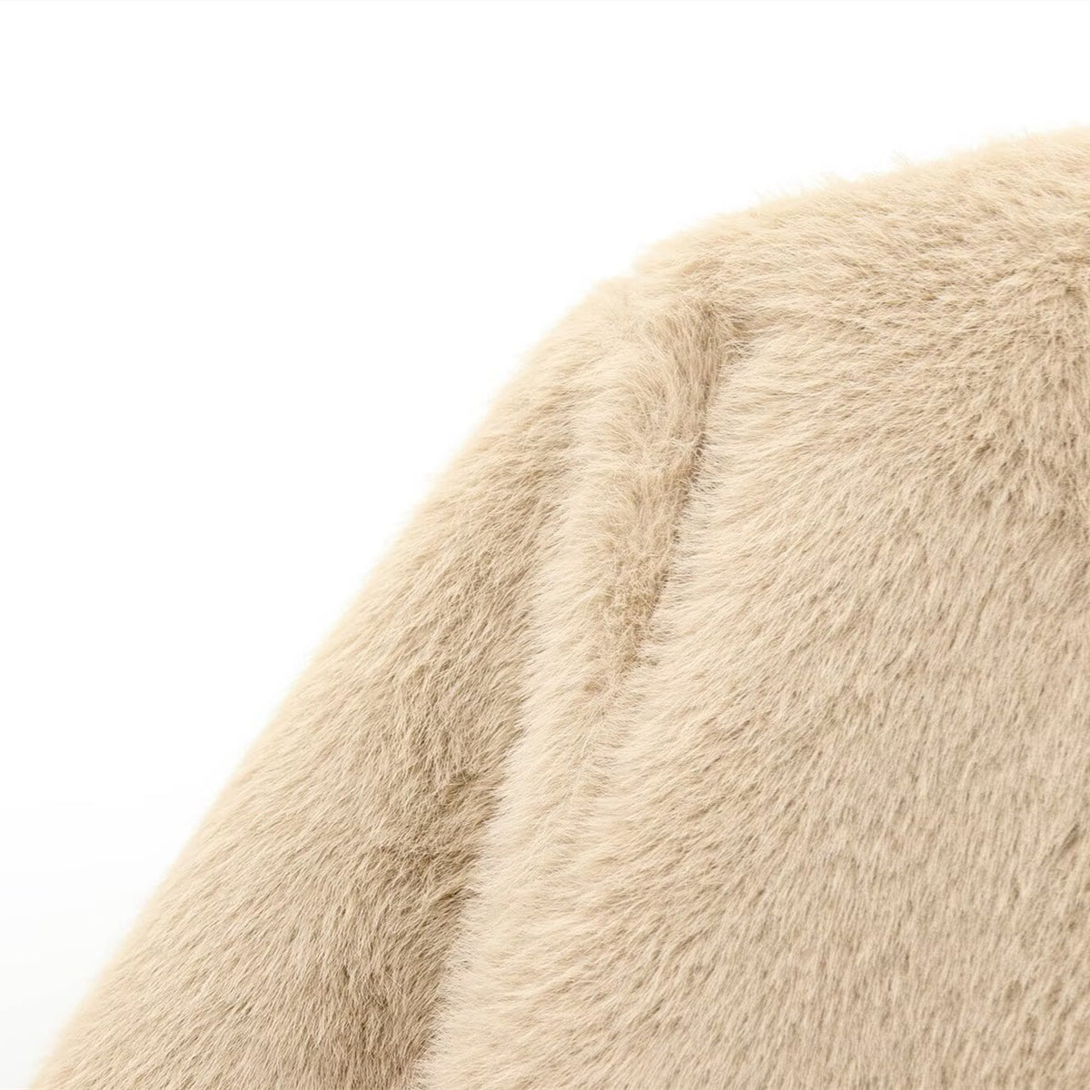 Maeve & Co Women's Faux Fur Jacket - Collarless Button-Front Short Jacket, Beige