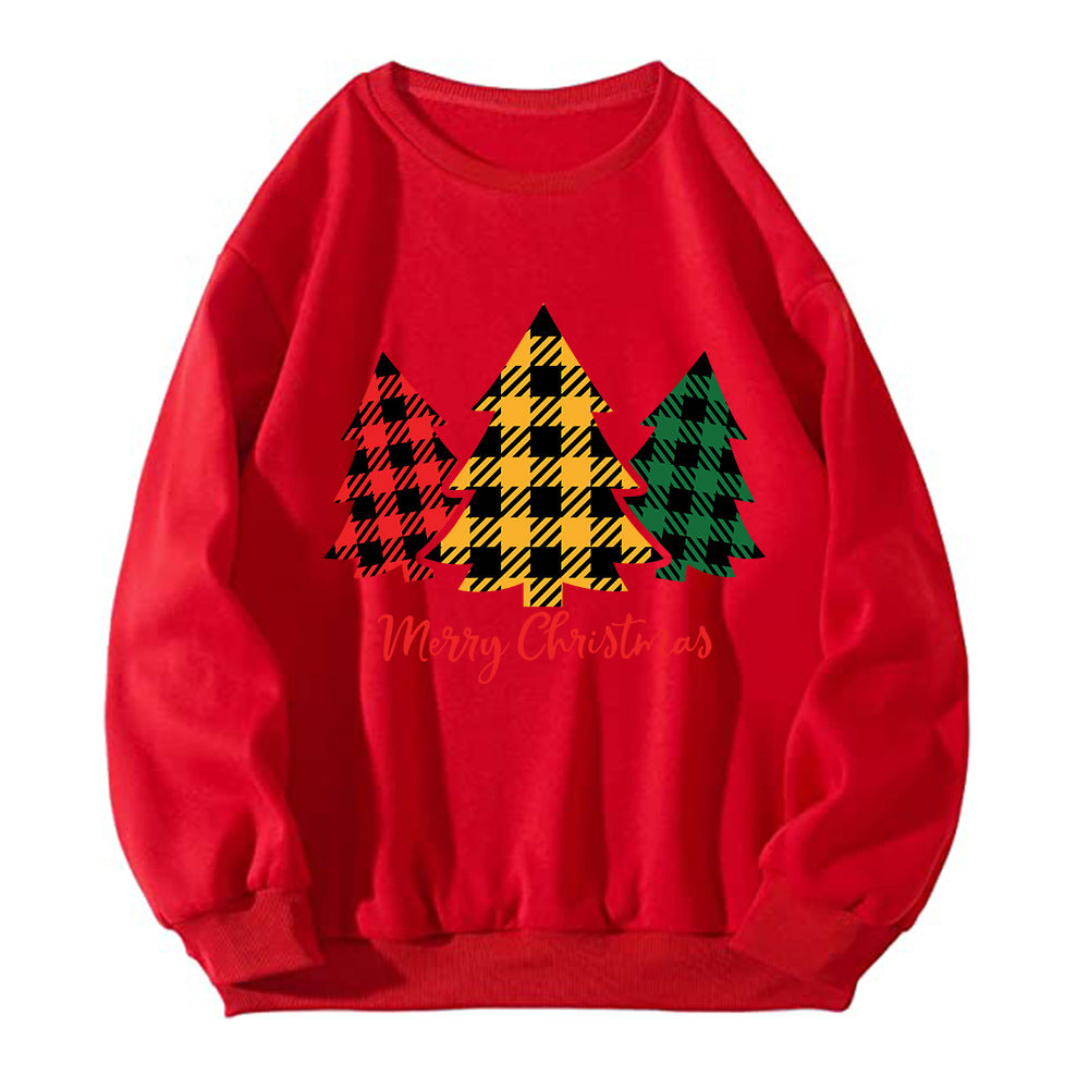 Maeve & Co Women's Christmas Jumper - Plaid Christmas Tree Print Sweatshirt