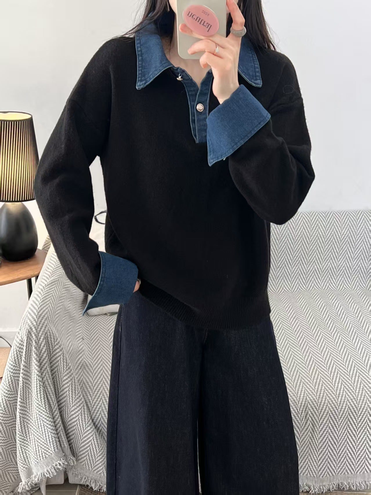 Maeve Women's Knitted Jumper - Denim Stretch Autumn-Weight