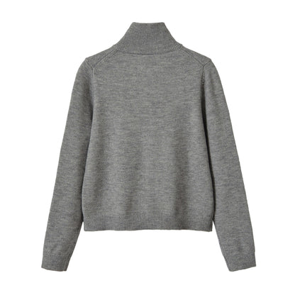 Maeve & Co Women's Zip-Up Cardigan - Collared Knit Zip Jacket, Long Sleeve