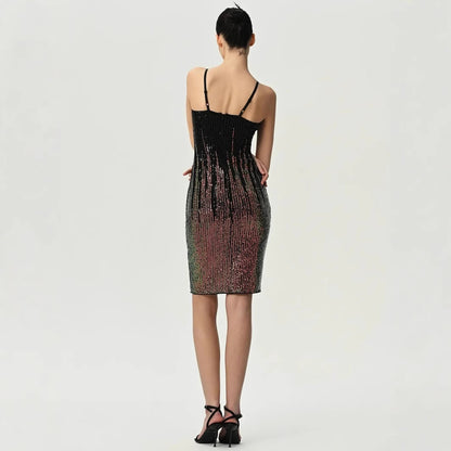 Maeve & Co Women's Sequin Midi Dress - Strapless Fitted Sparkly Party Dress