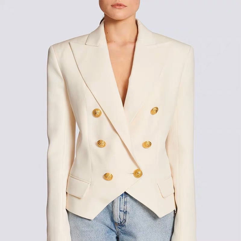 Maeve Women's Blazer - Tailored Double-Breasted Long-Sleeve Autumn-Weight