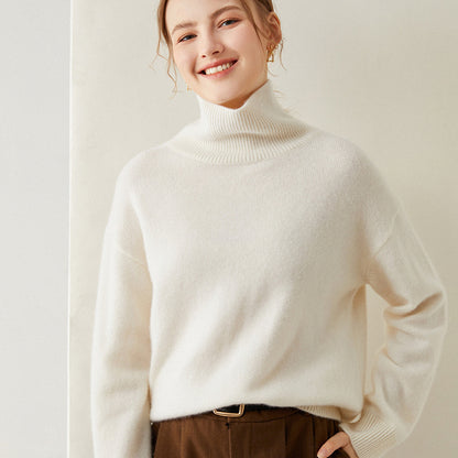 Maeve Women's Roll-Neck Jumper - Wool-Blend Knitted Long-Sleeve