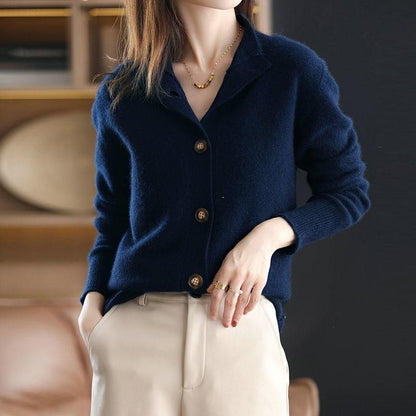 Maeve Women's Cardigan - Vintage Knitted Long-Sleeve Autumn-Weight