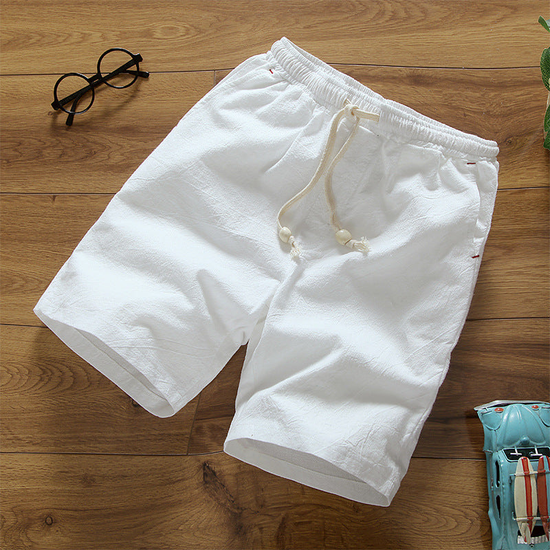 Women's Linen Shorts Cotton Linen Blend, Drawstring Waist, Relaxed Fit
