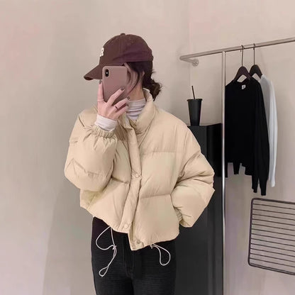 Maeve & Co Women's Puffer Jacket - Short Loose Fit Padded Coat, Long Sleeve