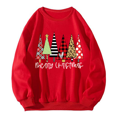 Maeve & Co Women's Christmas Jumper - Christmas Tree Row Print Sweatshirt