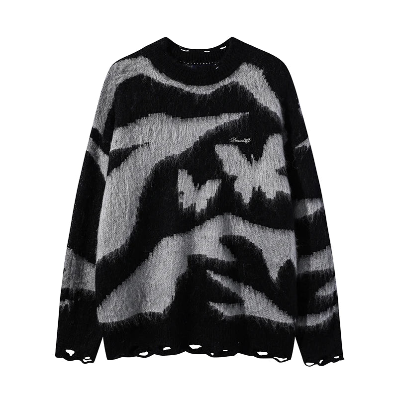 Maeve & Co Women's Striped Jumper - Crew Neck Stretch Knit Loose Pullover, Long Sleeve