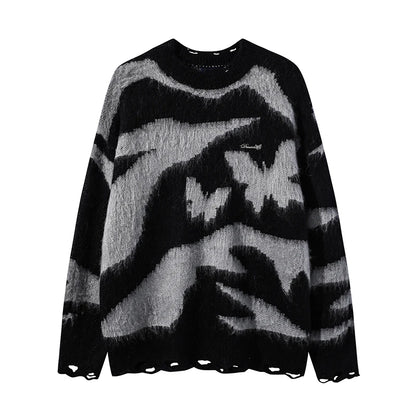 Maeve & Co Women's Striped Jumper - Crew Neck Stretch Knit Loose Pullover, Long Sleeve