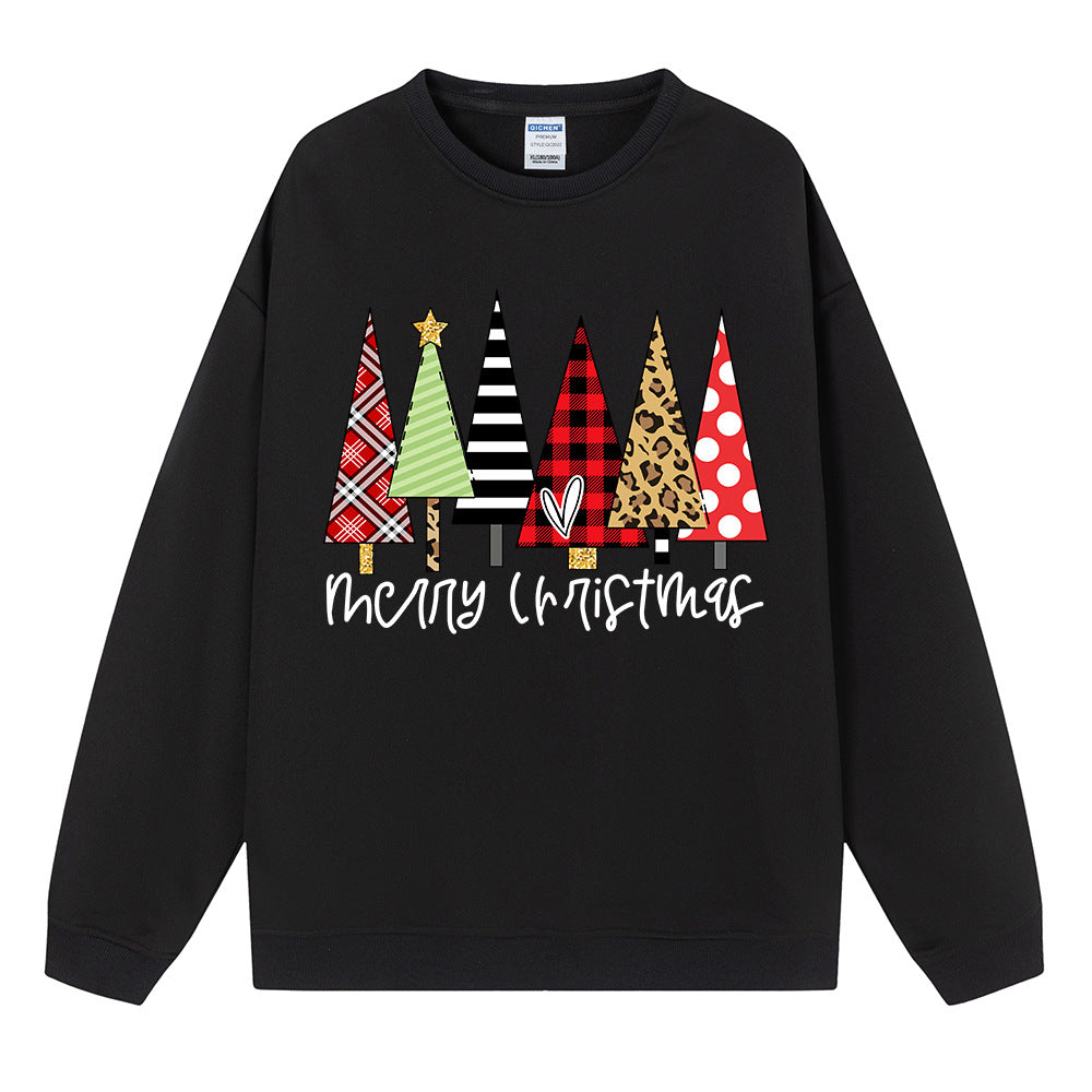 Maeve & Co Women's Christmas Jumper - Christmas Tree Row Print Sweatshirt
