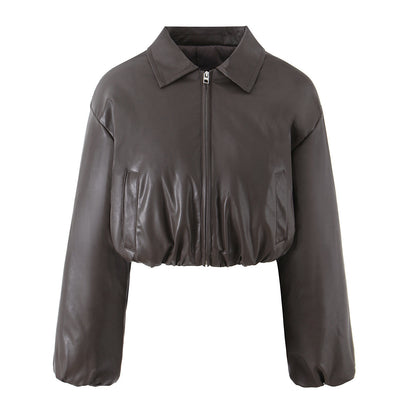 Maeve & Co Women's Puffer Coat - Stand Collar Zip-Up Padded Jacket, Long Sleeve
