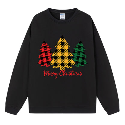 Maeve & Co Women's Christmas Jumper - Plaid Christmas Tree Print Sweatshirt