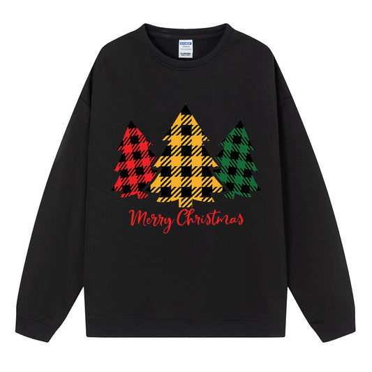 Maeve & Co Women's Christmas Jumper - Plaid Christmas Tree Print Sweatshirt