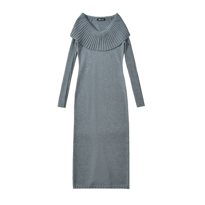 Maeve Women's One-Shoulder Maxi Dress - Slit Knitted Long-Sleeve