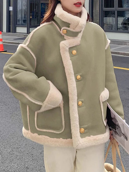 Maeve & Co women's faux shearling aviator jacket