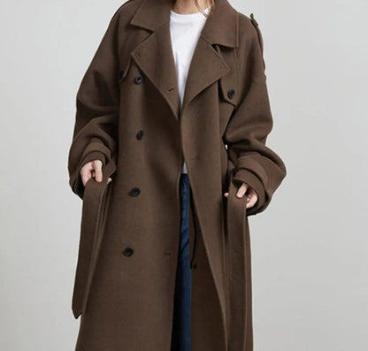 Maeve Women's Wool-Blend Coat - Double-Breasted Notch Lapel