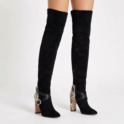 Black boots, three-quarter view