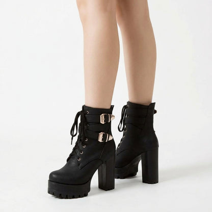 Black boots, three-quarter view