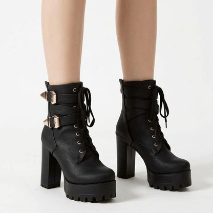 Black boots, close-up detail