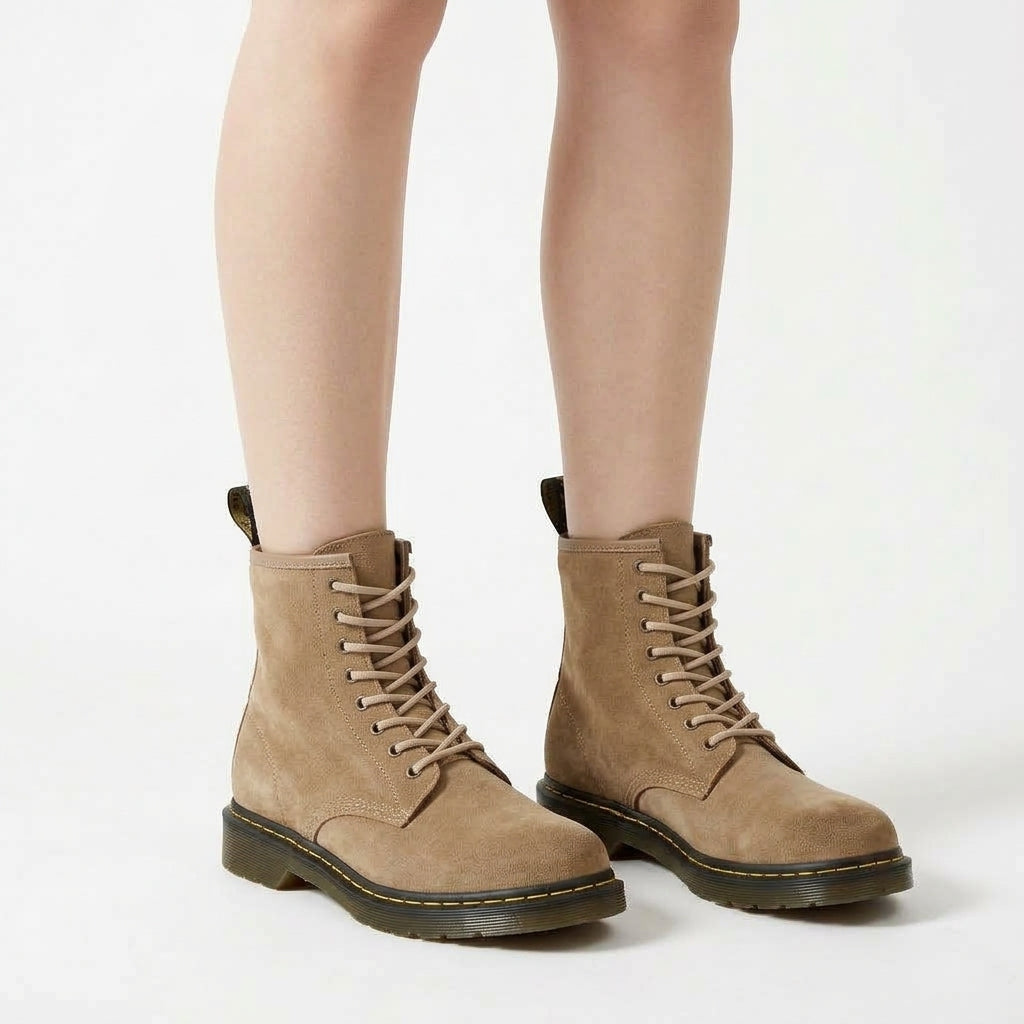 Caramel ankle boots, three-quarter view