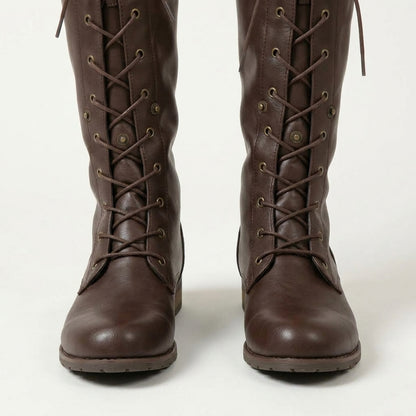 Brown boots, close-up detail