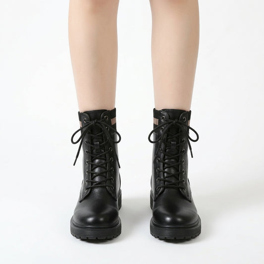 Black boots, front view