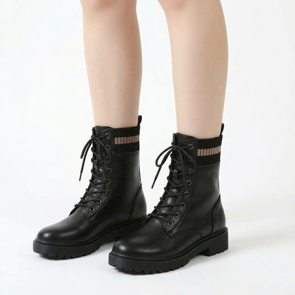 Black boots, three-quarter view