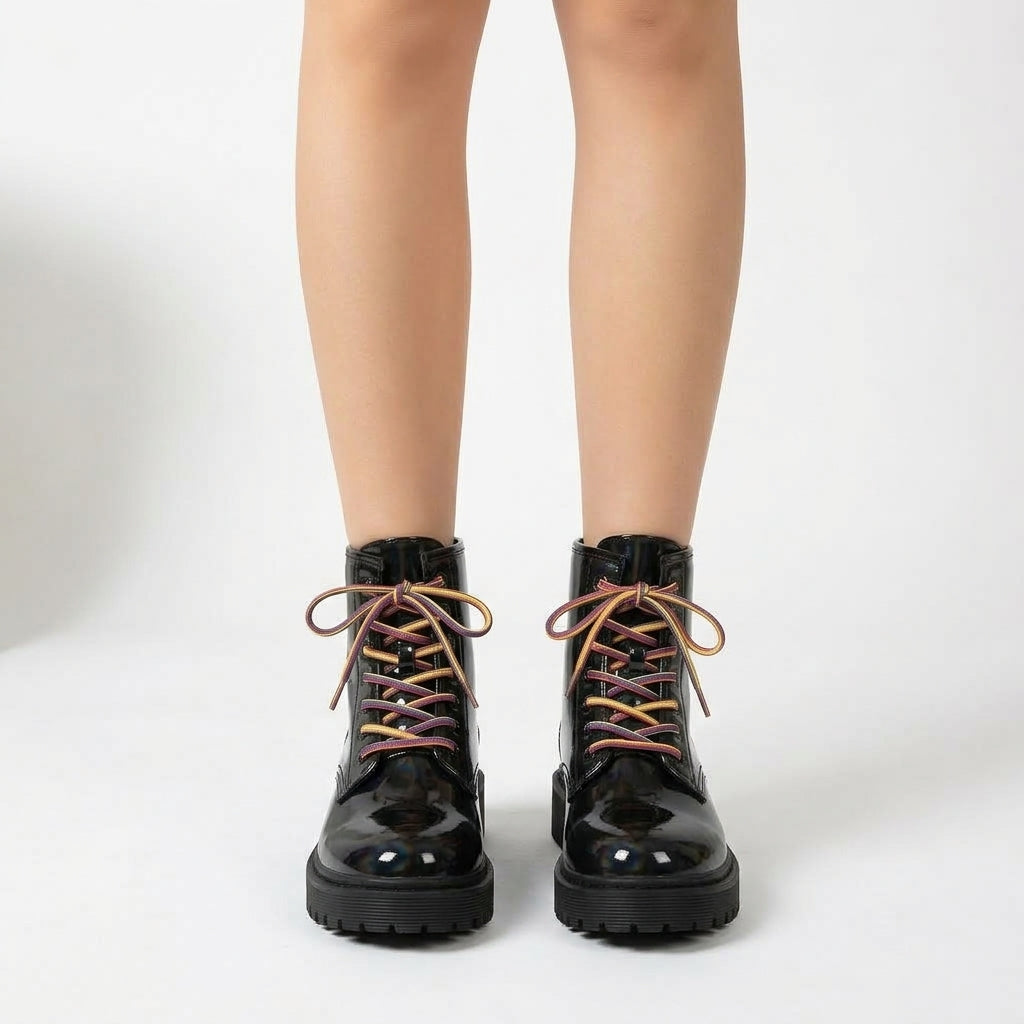 Black boots, front view