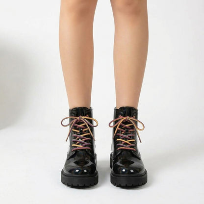 Black boots, front view