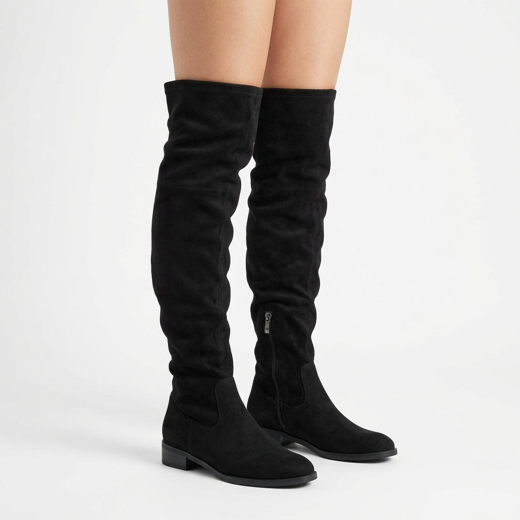 Black boots, three-quarter view