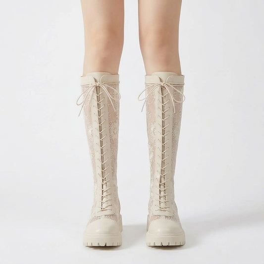 White boots, front view