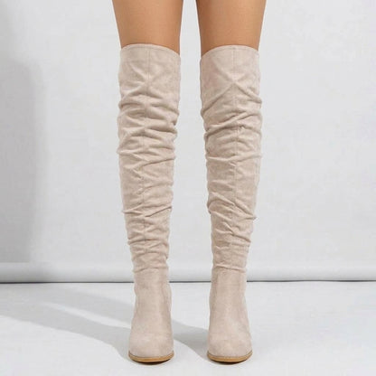Apricot boots, front view
