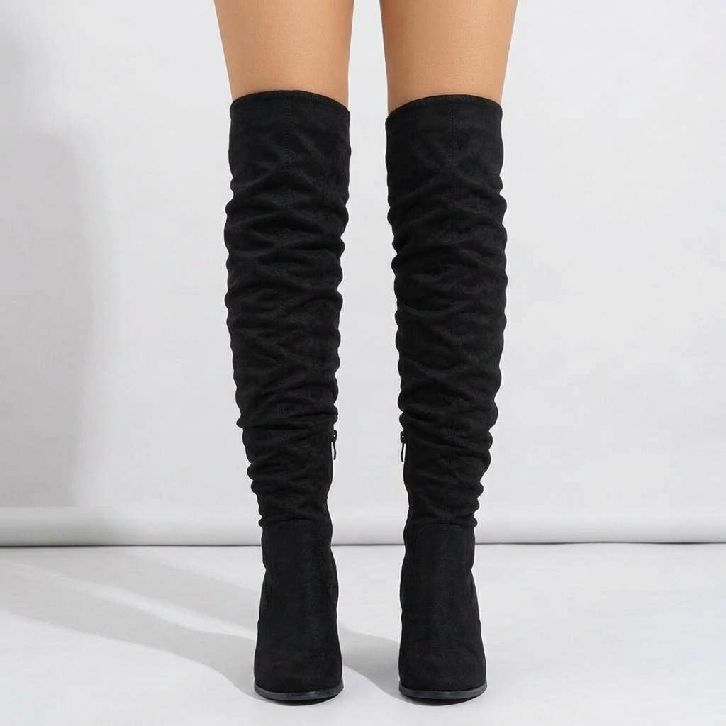 Black boots, three-quarter view