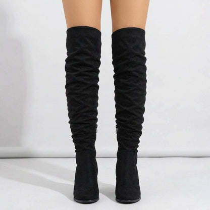 Black boots, three-quarter view