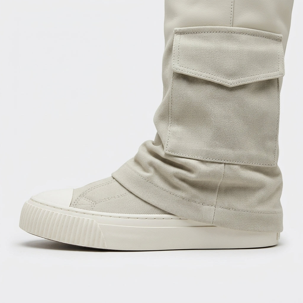 White boots, close-up detail
