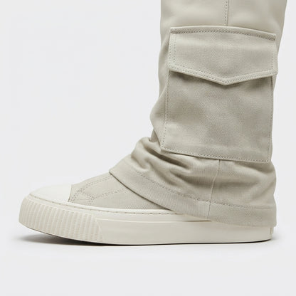 White boots, close-up detail