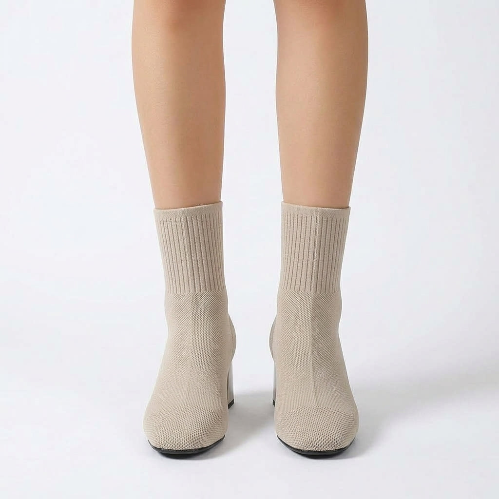 Apricot boots, front view