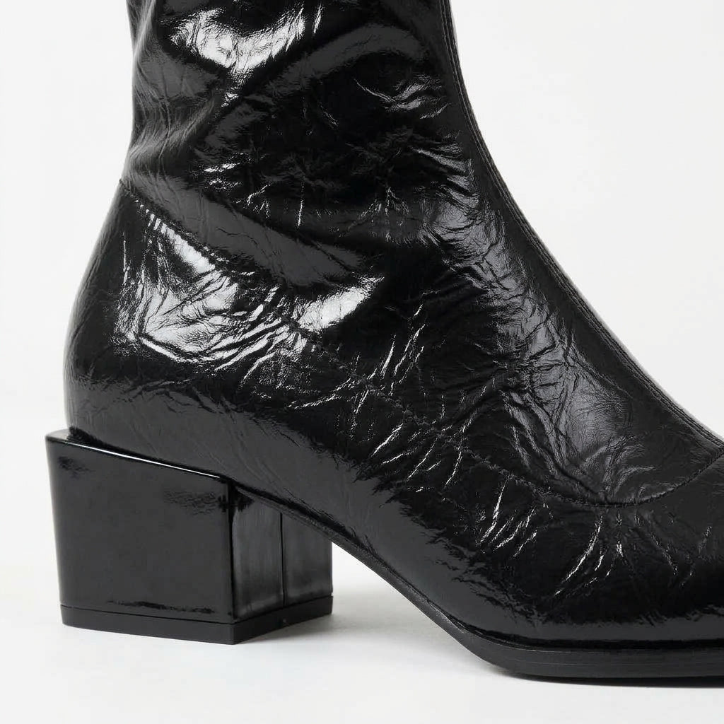 Black boots, heel detail