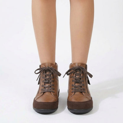 Caramel boots, front view