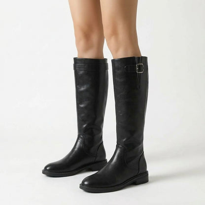 Black boots, three-quarter view