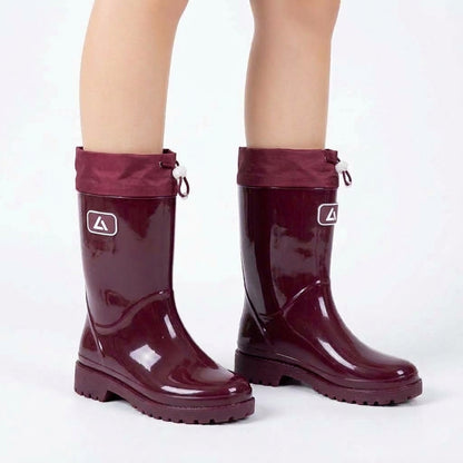 Maeve & Co water-resistant rain boots, wine red