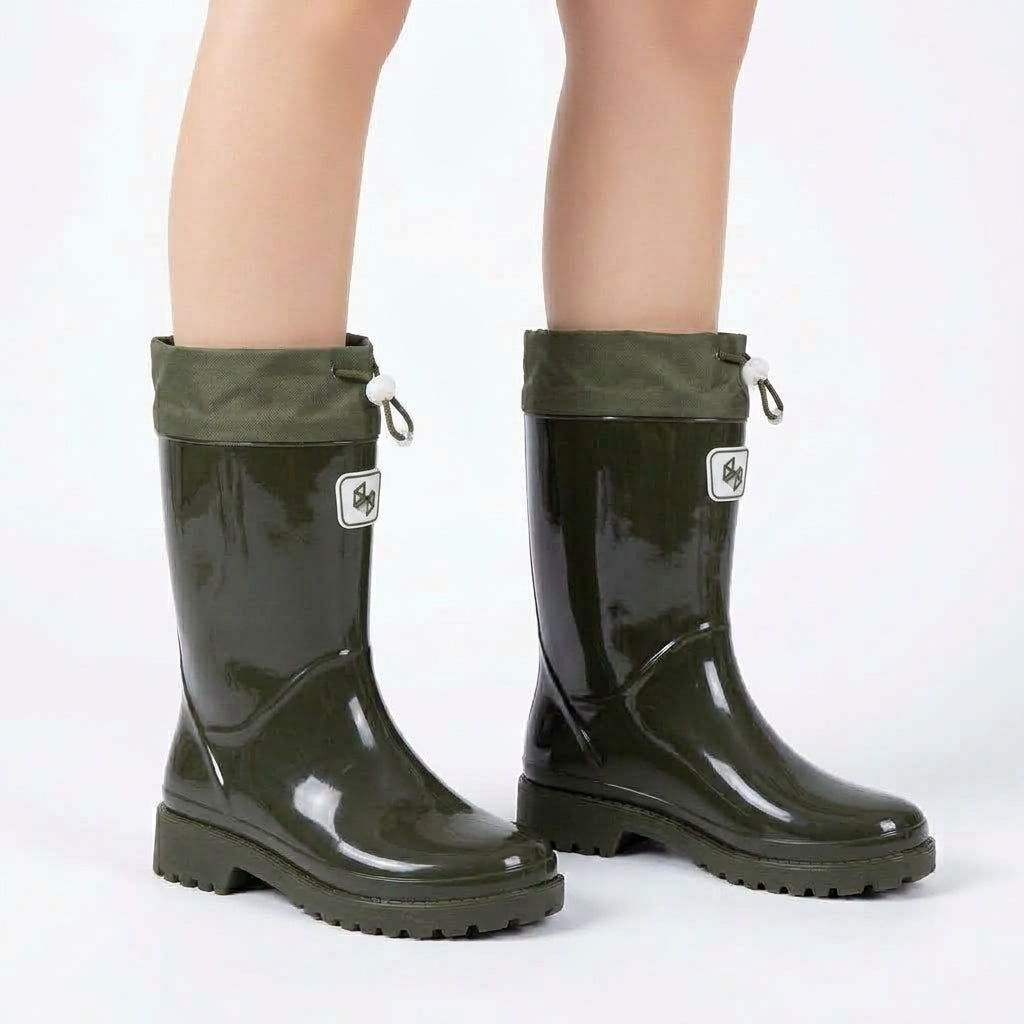 Maeve & Co water-resistant rain boots, army green