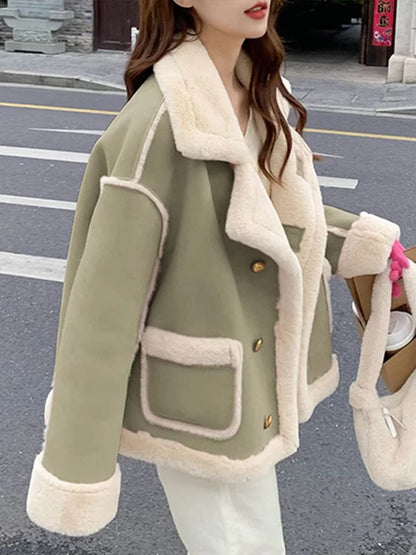 Maeve & Co women's faux shearling aviator jacket