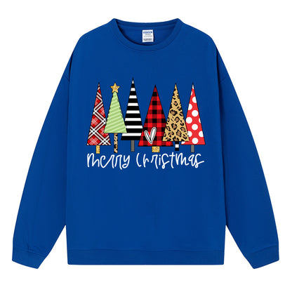 Maeve & Co Women's Christmas Jumper - Christmas Tree Row Print Sweatshirt