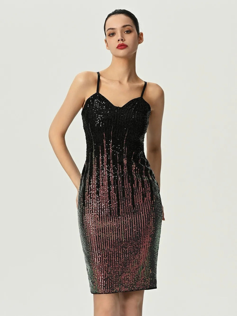 Maeve & Co Women's Sequin Midi Dress - Strapless Fitted Sparkly Party Dress