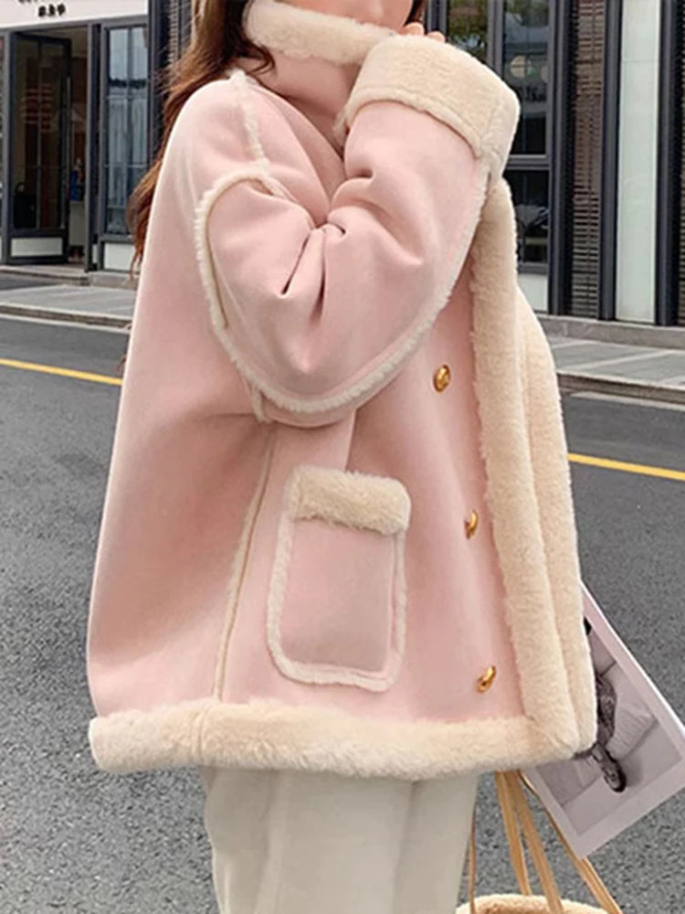 Maeve & Co women's faux shearling aviator jacket