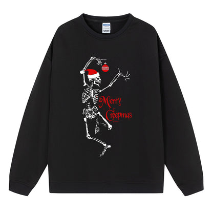 Maeve & Co Women's Christmas Jumper - Skeleton Santa Hat Print Sweatshirt
