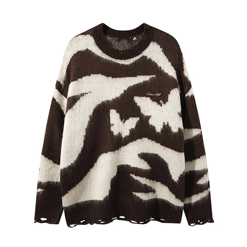 Maeve & Co Women's Striped Jumper - Crew Neck Stretch Knit Loose Pullover, Long Sleeve
