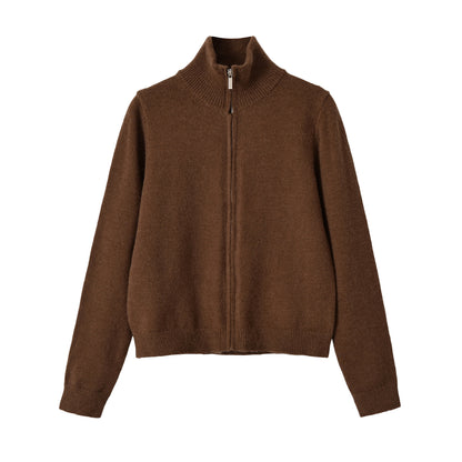 Maeve & Co Women's Zip-Up Cardigan - Collared Knit Zip Jacket, Long Sleeve