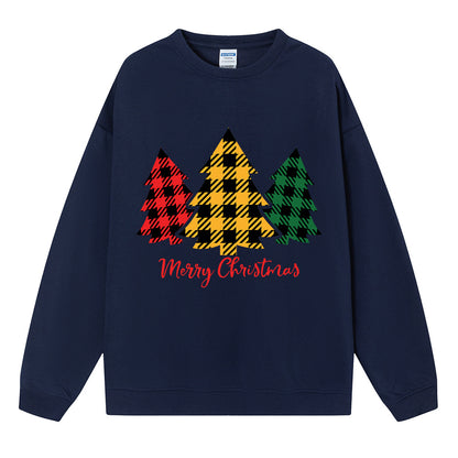Maeve & Co Women's Christmas Jumper - Plaid Christmas Tree Print Sweatshirt